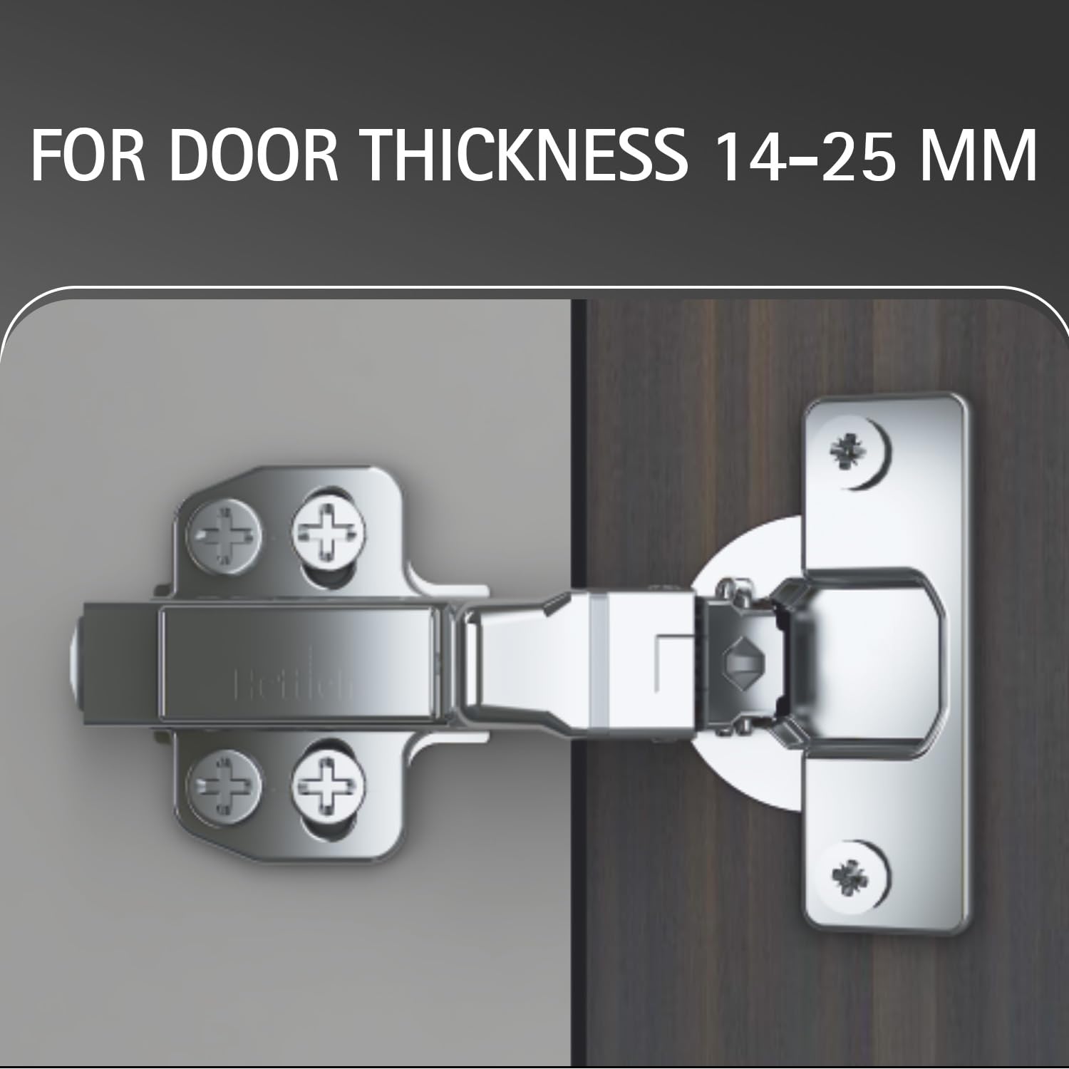 Hettich Onsys Hinge with 4 Hole Mounting Plate and Cover Caps